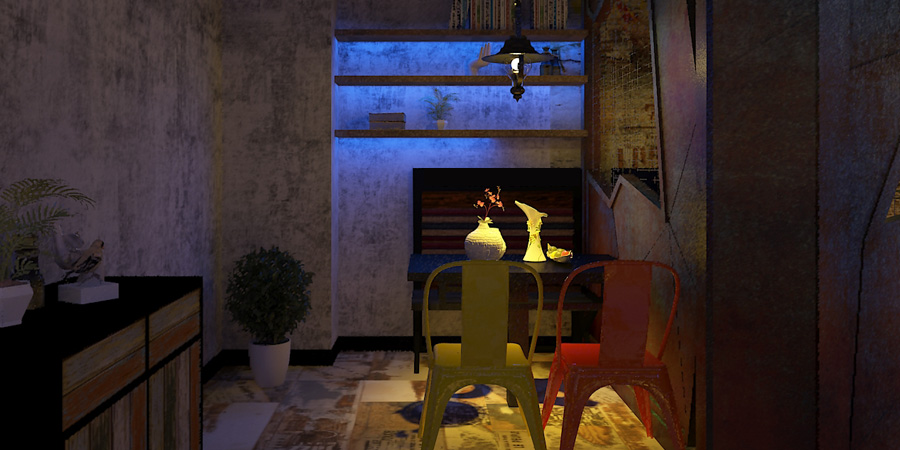 搖滾舌尖美食廣場(chǎng)餐廳裝修工程