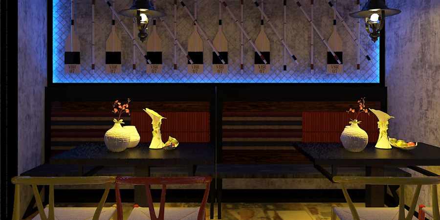 搖滾舌尖美食廣場(chǎng)餐廳裝修工程